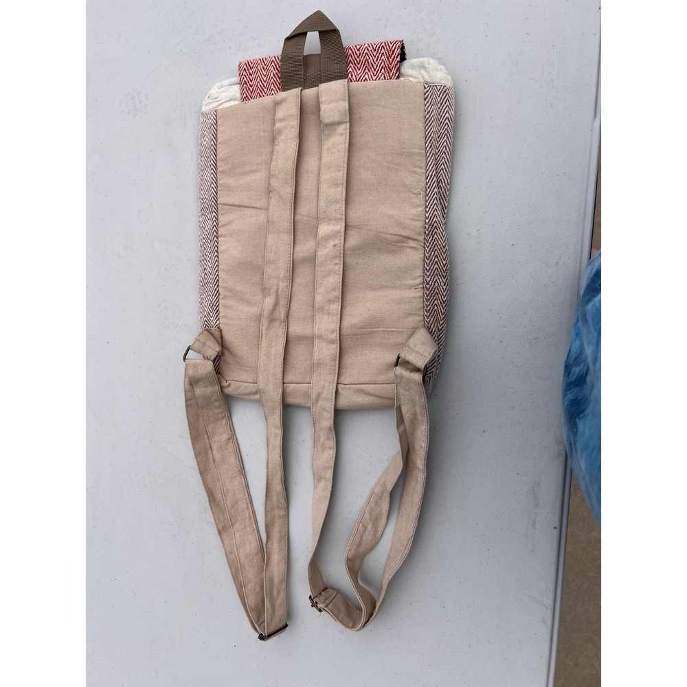 Hemp Multi-Stripe Small Backpack - Picture 2 of 4